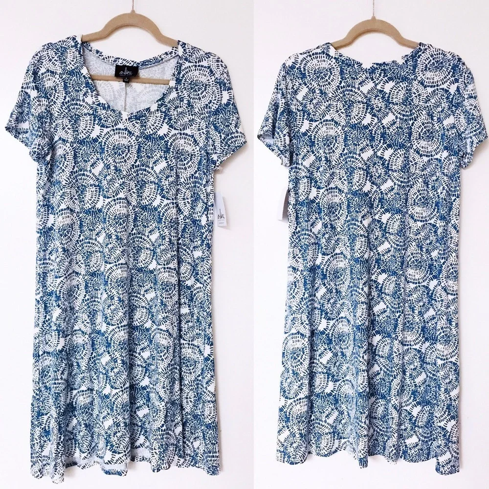 A-Line Hawaii - Printed Short Sleeve Dress